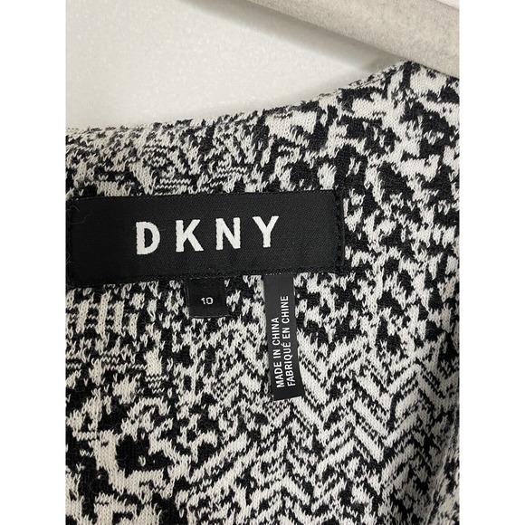 DKNY Women's Knit Short Sleeve Zip Front A Line Fit & Flare Dress Size 10 M2 - Picture 4 of 6